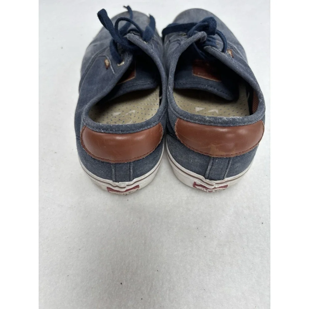 VANS Men's Blue Denim Lace-Up Casual Sneakers Round Toe US 9.5